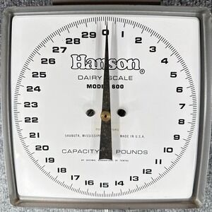 Hanson Model 600 Dairy Scale Vintage 60 LB Capacity Hanging Metal Scale USA Made
